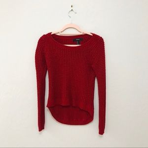 Red knit sweater